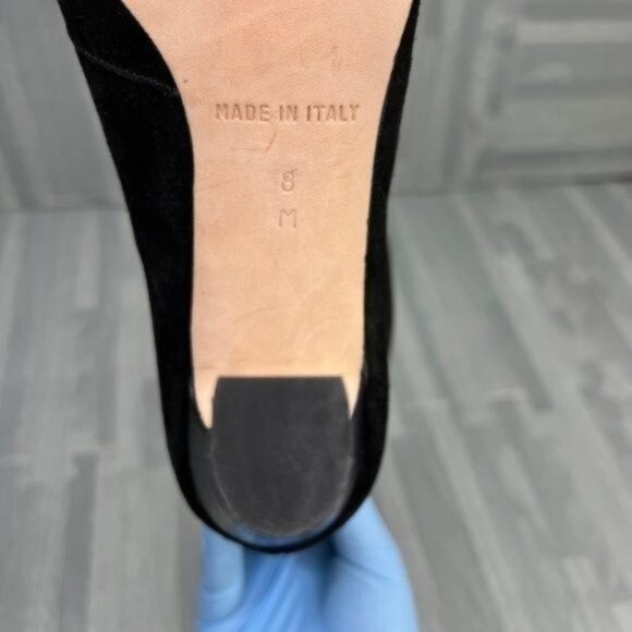 Michael Kors Suede Ankle Boots Black Women Size 8 Fold Over - Picture 6 of 7